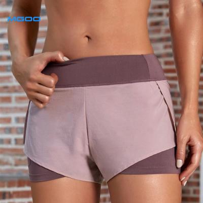 China Anti Wrinkle Anti Wrinkle Custom Make Elastic Waist Nylon Spandex Women Shorts Dress Faux Knitted Sports Baring Shorts With Barring Pocket For Phone for sale