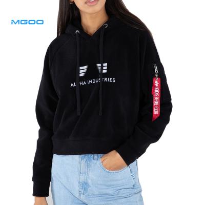 China Anti Wrinkle Anti Wrinkle MGOO Printed Big Eyelet Hoodies 100% Cotton Terry Women Sweatshirts Fleece French Hoodie for sale