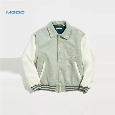 China MGOO OEM ODM Regular Regular Embroidered Patch Varsity Jacket Men Felt Quilted Jacket for sale