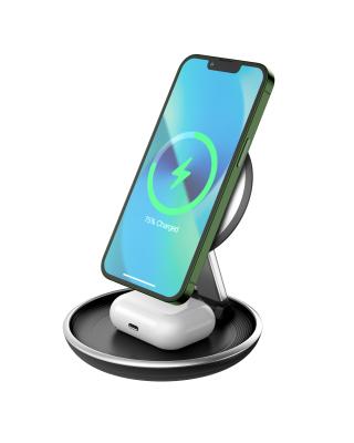 China Magnetic 3 In 1 Wireless Charging Stand Foldable 15W With Private Mold for sale