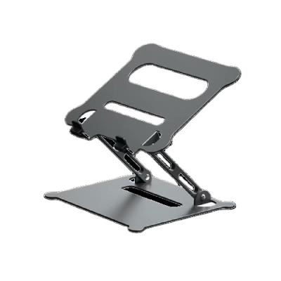 China Black Foldable Portable Aluminum Riser Computer Stand Monitor Riser Laptop Stand For DJ for sale