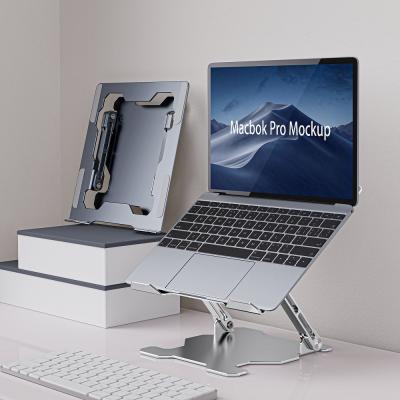 China Wholesale Adjustable Heat Dissipation Portable Aluminum Fold Laptop Stand (Height) for Desktop for sale