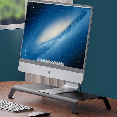 China Modern Computer Elevating Laptop Stand With Desk Table Organizer Monitor Riser With Aluminum Legs for sale