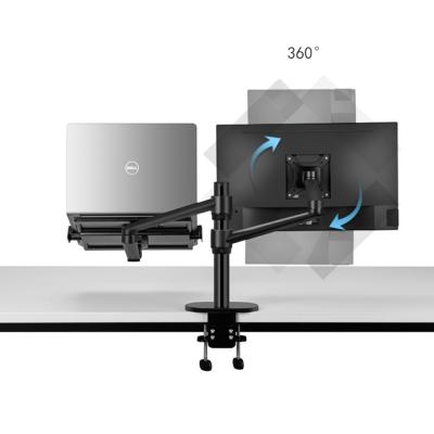 China High Quality Studio Aluminum Vesa Laptop Mounting Long Dual Arm Adjustable Monitor Mount Bracket for sale