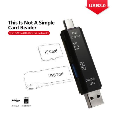 China Multifunction Mobile Phone 5 In 1 Micro USB 3.0 Type C Usb OTG Card Reader Laptop Tf Memory Card Reader Adapter For Macbooks PC for sale