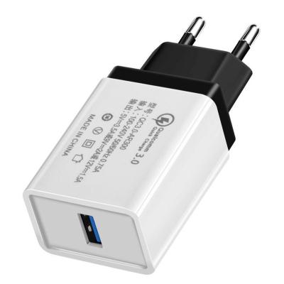 China Fast Charging 3.1A Home USB Mobile Phone QC 3.0 Fast Charging Samsung S20 Note10 Huawei Xiaomi USB Single Wall Charger for sale