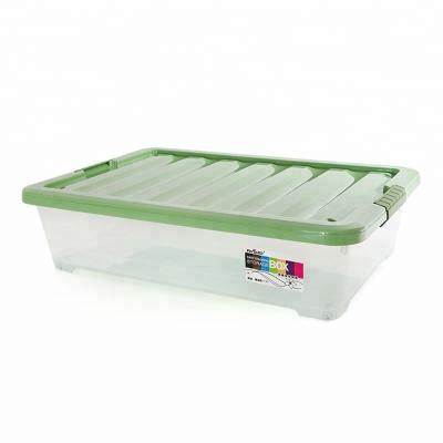 China Viable hot sale plastic transparent storage boxes and bins underbed store bottom box with wheels for sale