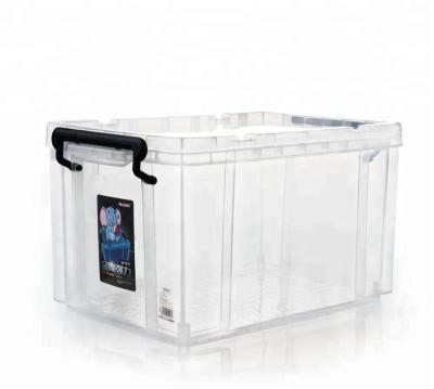 China Sustainable High Quality Durable Competitive Price 20L Clear / Transparent Plastic Storage Box With Wheels for sale