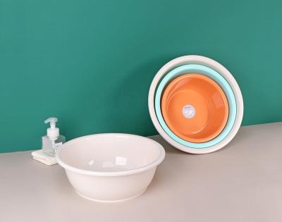 China New Color Sustainable Recyclable Colorful Round Bathroom Wash Basin Plastic Basin For Washing for sale