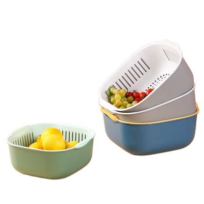 China Viable Storage Basket Kitchenware Fruit Vegetable Detachable Plastic Drain Basket for sale