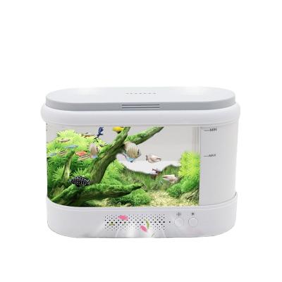 China Sustainable Aeration and Filtration Two-in-One Aquarium Air Purifying Desktop Deodorant with Colorful Humidifier LED Lights Fish Tanks for sale