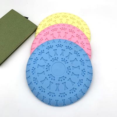 China Viable Pet Toys Wholesale Silicone Training Flight Discs For Dog Feeding Interactive Pet Dual Use Supplies for sale