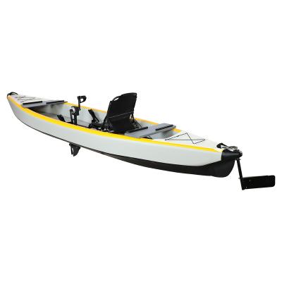 China Wholesale Drop Point PVC China 14 Feet Drop Point Foot Pedal Driven System Inflatable Fishing Kayak for sale