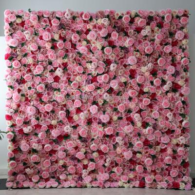 China Fashionable wedding decorations artificial flower wall panel backdrop for wedding decoration for sale