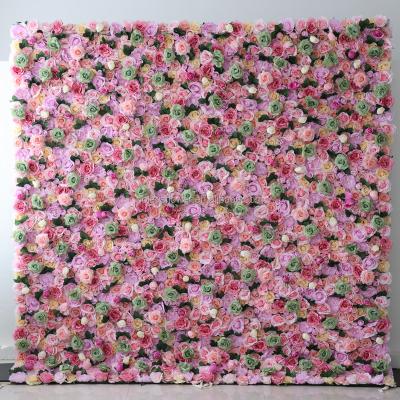 China Rose Decoration Wedding Artificial Wedding Decorations Flower Backdrop Wall Panel Fashionable for sale