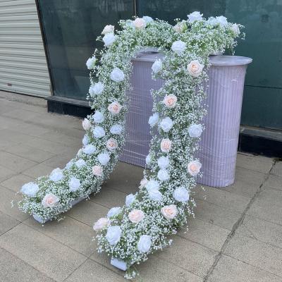 China Fashionable wedding decorations wedding flower arrangement flower aisle runner for wedding flower runner backdrop for sale