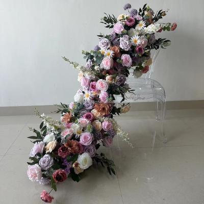 China Fashionable Wedding Decorations Party Romantic Home Flower Runner Artificial Flower Decoration Flower Runner Desk Centerpieces For Wedding Etiquette for sale