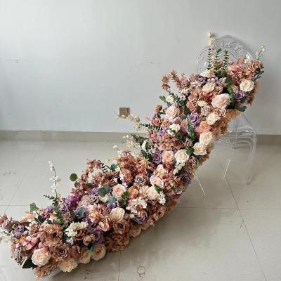 China Customizable Centerpiece Wedding Decorations Hot Selling Fashionable Rose Flowers Artificial Flower Runner for Wedding/Garden/Hotel/Home Decor for sale