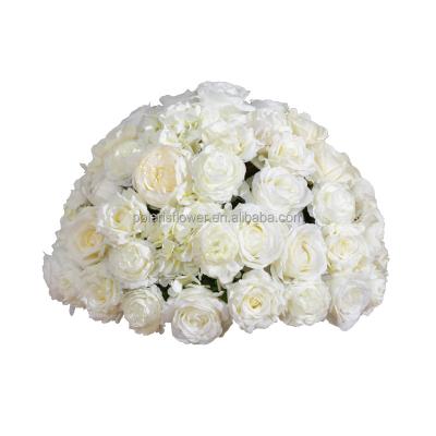 China Fashionable Artificial Wedding Centerpieces Rose Flower Wedding Table Decorations Flower Ball for Wedding Decoration 55cm for sale