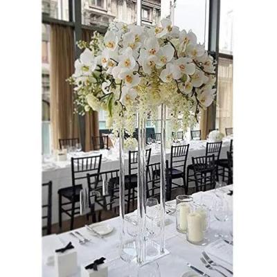 China Floral Centerpiece Acrylic Clear Wedding Wedding Decorations Pedestal Acrylic Clear Geometric Stand Trendy On Sale for sale