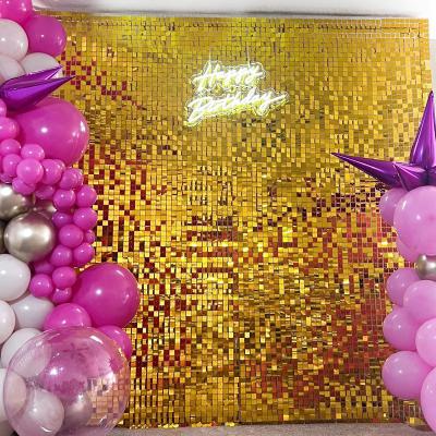 China Fashionable Wedding Decorations Stunning Sparkling Mirror Sequin Wall Decoration For Wedding Event Shimmer Wall Panels for sale