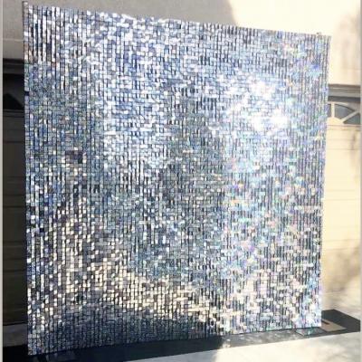 China Fashionable Silver Wedding Decorations Shimmer Sequin Wall Panel Backdrop Panel For Wedding Event for sale