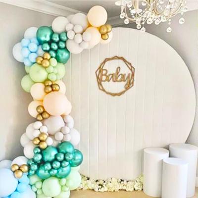 China Fashionable Wedding Decorations Wedding Supplies Round White Velvet Cover Circle Backdrop Stand for sale