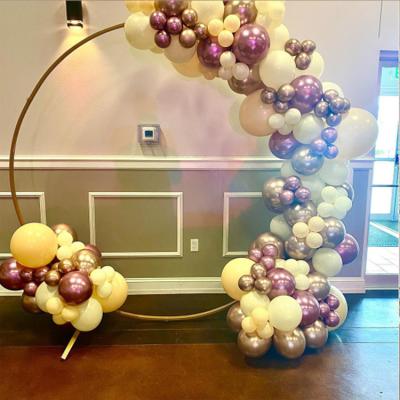 China Fashionable Wedding Decorations Wedding Supplies Balloon Decoration Arch Gold Metal Circle Backdrop for sale