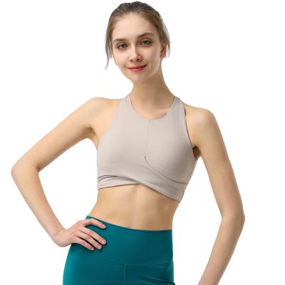 China Fixed Cup Front Cross Strap Sports Bra Support Sports Bra Sports Bra for sale