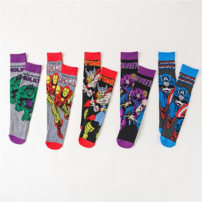 China 2022 Super Warm Funny Cartoon Hero Socks Tube Anime Antibacterial Knitting Socks For Man Women for sale