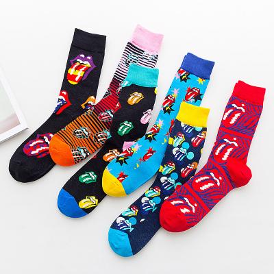 China Wholesale Colorful Happy Men Funny Crew Socks Custom Mens Combed Crew Socks QUICK DRY Printing Cotton Socks for sale