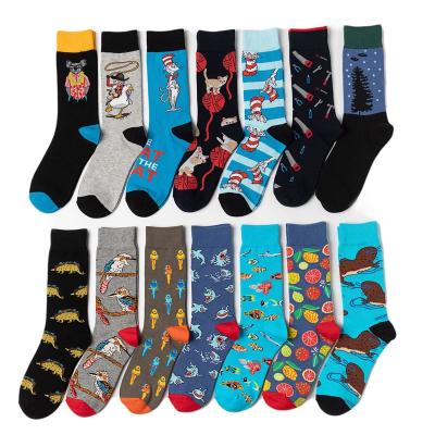 China Wholesale Antibacterial Mens Funny Happy Custom Socks Crew Cotton Fashion Socks Custom Design High Quality for sale