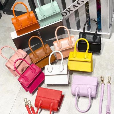 China Daily Lifestyle Candy Color Kids Purses and Bucket Hat Lock Purse PU Leather Cross - Body Mini Kid Purses and Handbags Cute Girls for sale