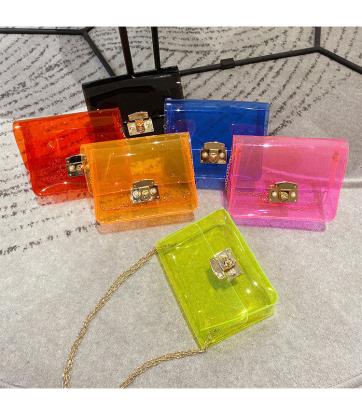 China High Quality Amazon Summer Style Jelly Series Hand Bags Shoulder Transparent Chain New Bags Ladies Jelly Purses Women Handbags Women for sale