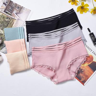 China High Quality Breathable Women's Cotton Panties Ladies Sexy Underwear Antibacterial Wholesale Female Yarn Briefs for sale