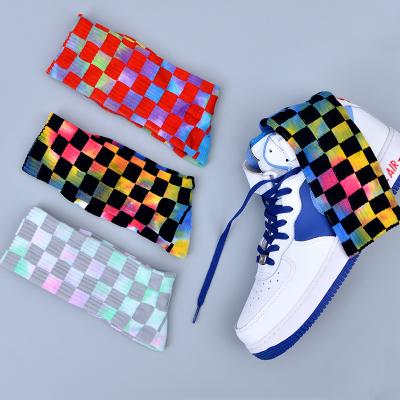 China Regular Wholesale Custom Tie Dye Mens 100% Cotton Sports Colorful Socks For Skateboarding Running Basketball for sale