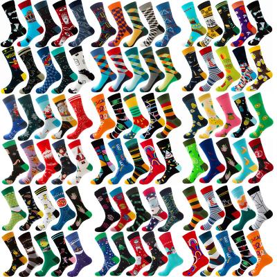 China Anti-Fault 2022 Hot Wholesale Custom Design Colorful Funny Man Fashion Cotton Jacquard Socks Personality Happy Sale Socks for sale