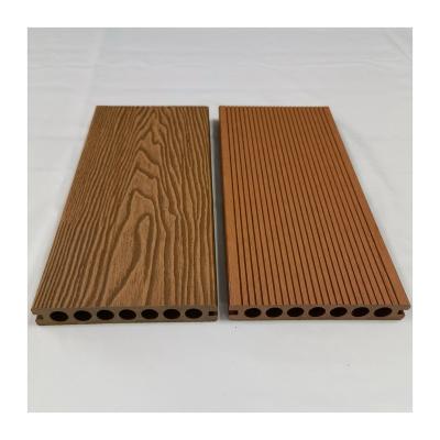 China Round Hole Modern High Quality Outdoor Plastic Composite Decking WPC Wooden Flooring 148*23mm XFD066-8 for sale