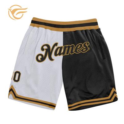 China Factory Custom Kim Jong Jong Fashion Basketball White Black Split Shorts Anti-wrinkle Old Retro Basketball Clothing Uniform for sale