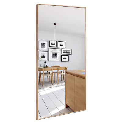 China High Level Modern Nordic Style Full Body Frame Mirror Wall Rectangular Home Solid Wood Decorative Mirrors for sale