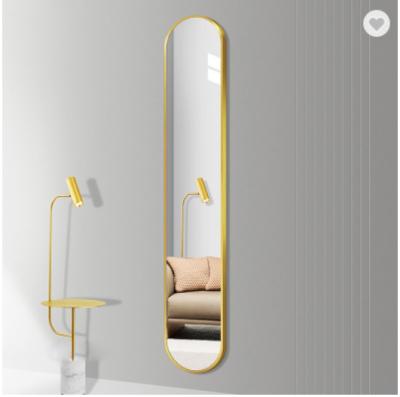 China Art Decor Home Aluminum Alloy Integral Mirror Wall Mounted Mirror Dressing Mirror Yishare New Design Decorative Narrow Frame Mirror for sale