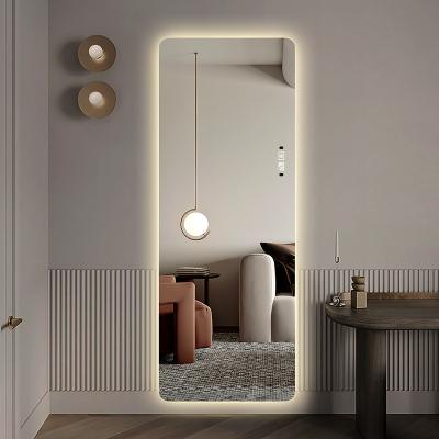 China Hot Selling Simple Minimalist Smart Illuminated Led Full Frame Mirror Wall Mounted Led Dressing Mirrrors for sale