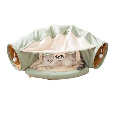 China Wholesale Breathable Pet Toys House Sofa Nest Breathable Cat Interactive Soft Tunnel Beds for sale