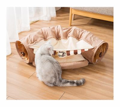 China Amazon Breathable Pet Indoor Toys House Sofa Nest Breathable Cat Interactive Soft Tunnel Beds for sale