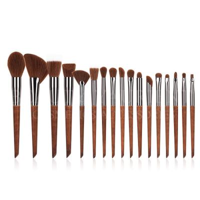 China Brass Ferrule Face Makeup Tools 17pcs Multipurpose Makeup Brush Set for sale