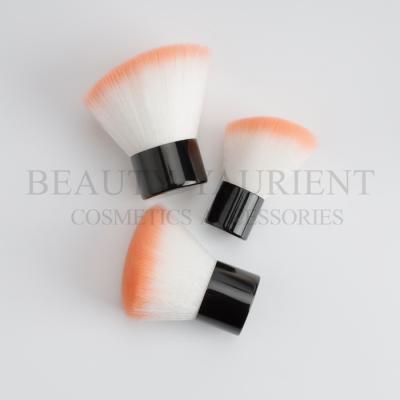 China Silkscreen Logo Synthetic Kabuki Blush Brush Angled Travel Kabuki Brush for sale