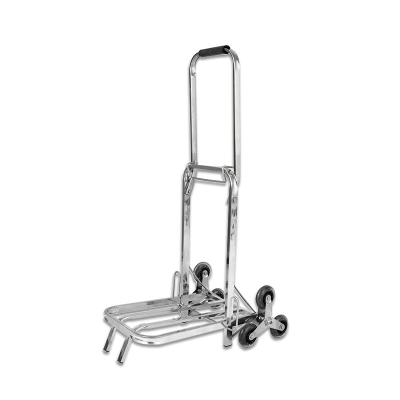 China Hand Shopping Cart Cart Stainless Steel Foldable Stair Trolley Luggage Cart for sale