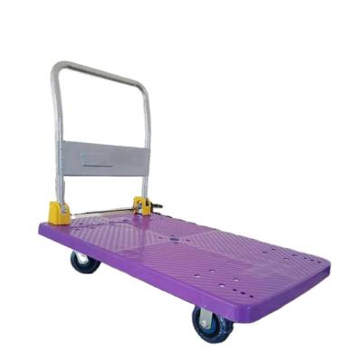 China Industrial Made In China Push Trolley 500kg 6 Wheel Heavy Duty Movable Platform Foldable Trolley Cart for sale