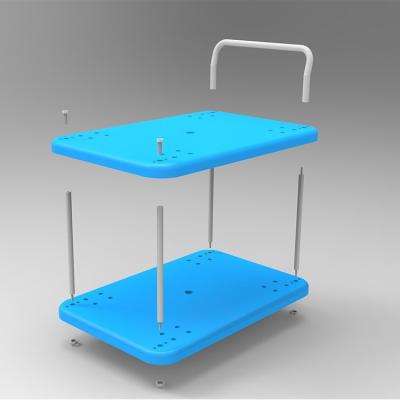 China Platform Industrial Utility Cart Wheel Barrow Wheel Plastic Silent Rubber Food Service Cart for sale