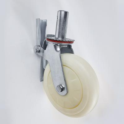 China swivel & Rigid Scaffolding Nylon Caster Wheel With Brake Heavy Duty Falsework / Scaffiolding Caster for sale